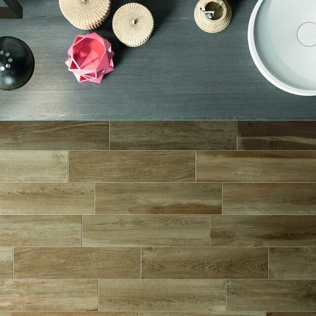 Plank style floor tiles